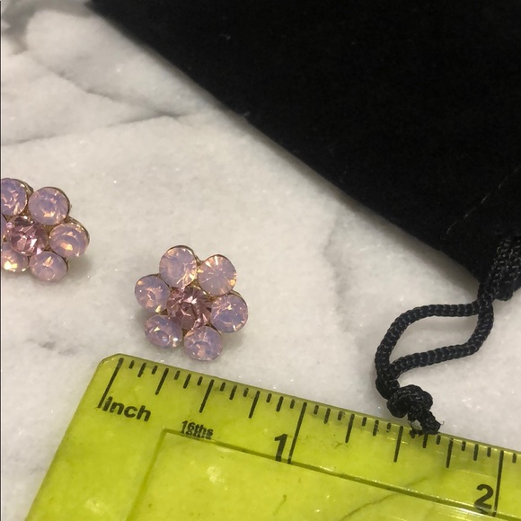 Pink Opal Crystal Flower Cluster Earring,NWT - Picture 4 of 6
